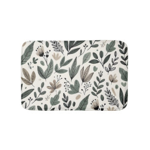 Minimalistisch botanisch blad- en knopontwerp badmat