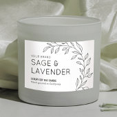 Minimalistisch  Botanisch blad Kaarsetiket Voedselcontainer Etiket