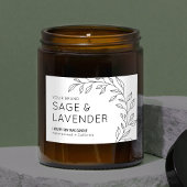 Minimalistisch  Botanisch blad Kaarsetiket Voedselcontainer Etiket