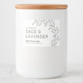 Minimalistisch  Botanisch blad Kaarsetiket Voedselcontainer Etiket (Voorkant)