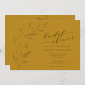 Minimalistisch botanisch Boho Mustard Vrijgezellen Kaart (Voorkant / Achterkant)