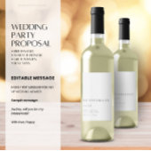 Minimalistisch Botanisch Bruidsmeisje Voorstel Wij Wijn Etiket