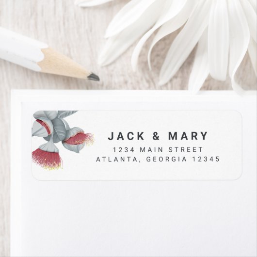 Minimalistisch botanisch bruiloft etiket (Insitu)