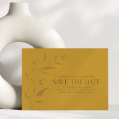Minimalistisch botanisch geel boho bruiloft save the date