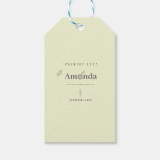 Minimalistisch Botanisch Logo | Luxe Boho Blad Cadeaulabel