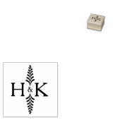 Minimalistisch botanisch monogram, bruiloft rubberstempel (Gestempeld)
