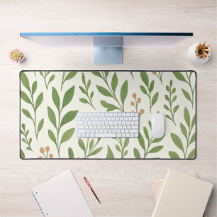 Minimalistisch botanisch patroon met groene blader bureaumat