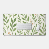 Minimalistisch botanisch patroon met groene blader bureaumat (Keyboard & Muis)