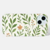 Minimalistisch botanisch patroon met groene blader Case-Mate iPhone case (Achterkant (horizontaal))