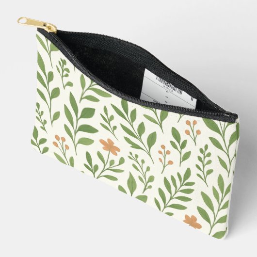 Minimalistisch botanisch patroon met groene blader etui (Open)