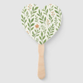 Minimalistisch botanisch patroon met groene blader handwaaier (Voorkant)