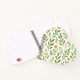 Minimalistisch botanisch patroon met groene blader notitieboek