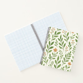 Minimalistisch botanisch patroon met groene blader notitieboek