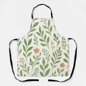 Minimalistisch botanisch patroon met groene blader schort (Voorkant)
