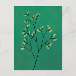 Minimalistisch botanisch Plant voor lentegroen Briefkaart