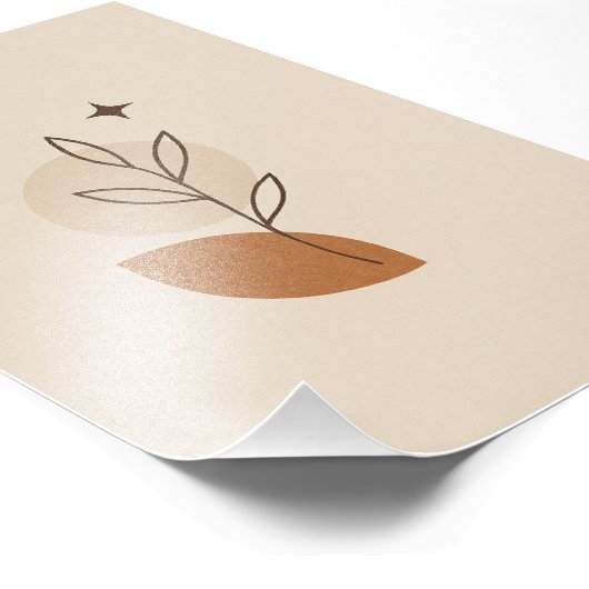 Minimalistisch botanisch Poster met ster (Hoek)