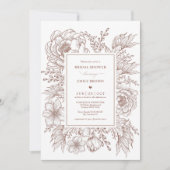 Minimalistisch Botanisch Terracotta Vrijgezellenfe Kaart (Voorkant)