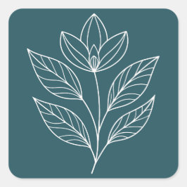 Minimalistisch botanisch thema vierkante sticker