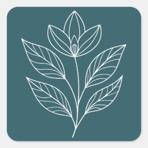 Minimalistisch botanisch thema vierkante sticker