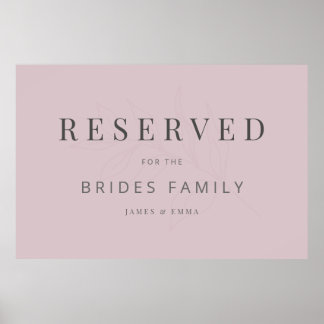 Minimalistisch botanisch trouwbord Dusky Rose Poster