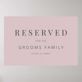 Minimalistisch botanisch trouwbord Dusky Rose Poster