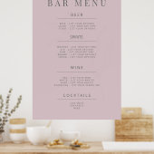 Minimalistisch botanisch trouwbord Dusky Rose Poster (Keuken)