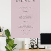 Minimalistisch botanisch trouwbord Dusky Rose Poster (Thuiskantoor)