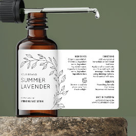 Minimalistisch Botanische Huidverzorging Dropper F Etiket