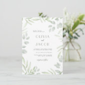 Minimalistisch botanische tuinthema Greenery Weddi Kaart (Staand voorkant)
