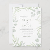 Minimalistisch botanische tuinthema Greenery Weddi Kaart (Voorkant)