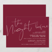 Minimalistisch Bourgogne-feest Kaart (Voorkant / Achterkant)