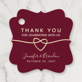 Minimalistisch Bourgogne Weddenschap Hartelijk dan Bedankjes Labels