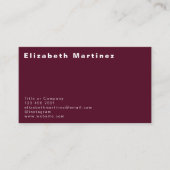 Minimalistisch Bourgondië voor en achter gepersona Visitekaartje (Voorkant)