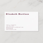 Minimalistisch Bourgondië voor en achter gepersona Visitekaartje (Voorkant)