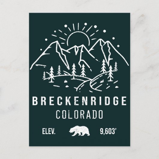 Minimalistisch Breckenridge Colorado  Souvenirs Briefkaart (Voorkant)