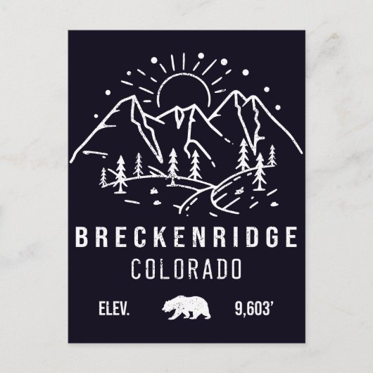 Minimalistisch Breckenridge Colorado  Souvenirs Briefkaart (Voorkant)