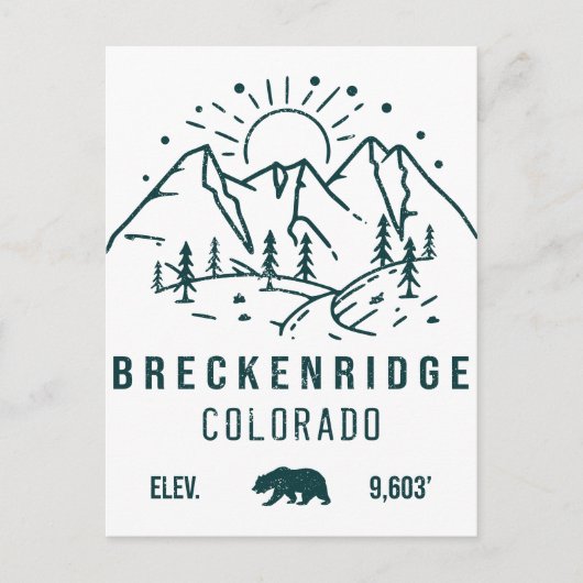 Minimalistisch Breckenridge Colorado  Souvenirs Briefkaart (Voorkant)