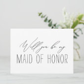 Minimalistisch Bridesmaid Maid Maid of Honor propo Kaart (Staand voorkant)