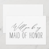 Minimalistisch Bridesmaid Maid Maid of Honor propo Kaart (Voorkant / Achterkant)