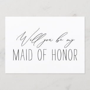 Minimalistisch Bridesmaid Maid Maid of Honor propo Kaart