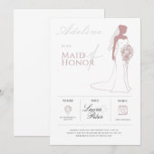 Minimalistisch Bridesmaid-voorstel Kaart (Voorkant / Achterkant)