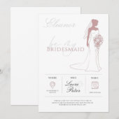 Minimalistisch Bridesmaid-voorstel Kaart (Voorkant / Achterkant)