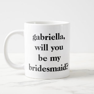 Minimalistisch Bridesmaid-voorstel zwart, speciaal Grote Koffiekop