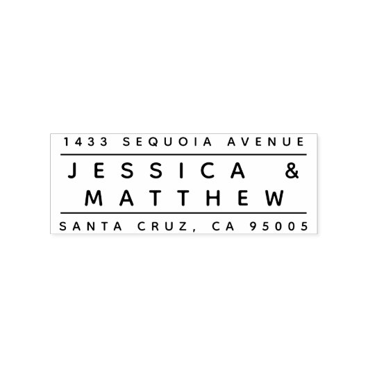 Minimalistisch briefingparen Naam Terugkeeradres Rubberstempel (Afrduk)