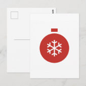Minimalistisch Briefkaart kerstbal (Voorkant / Achterkant)