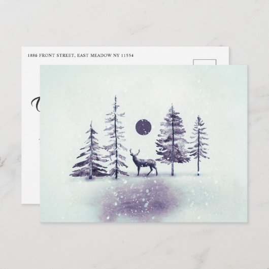 Minimalistisch Briefkaart met kerstfeestdag voor r (Voorkant / Achterkant)