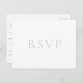 Minimalistisch Briefkaart met lichtblauwe bruiloft (Voorkant / Achterkant)