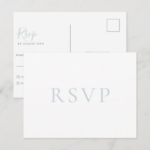 Minimalistisch Briefkaart met lichtblauwe bruiloft