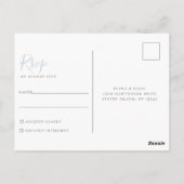 Minimalistisch Briefkaart met lichtblauwe bruiloft (Achterkant)