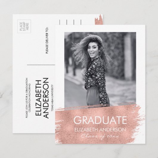 Minimalistisch Briefkaart voor bekendmaking van fo (Voorkant / Achterkant)